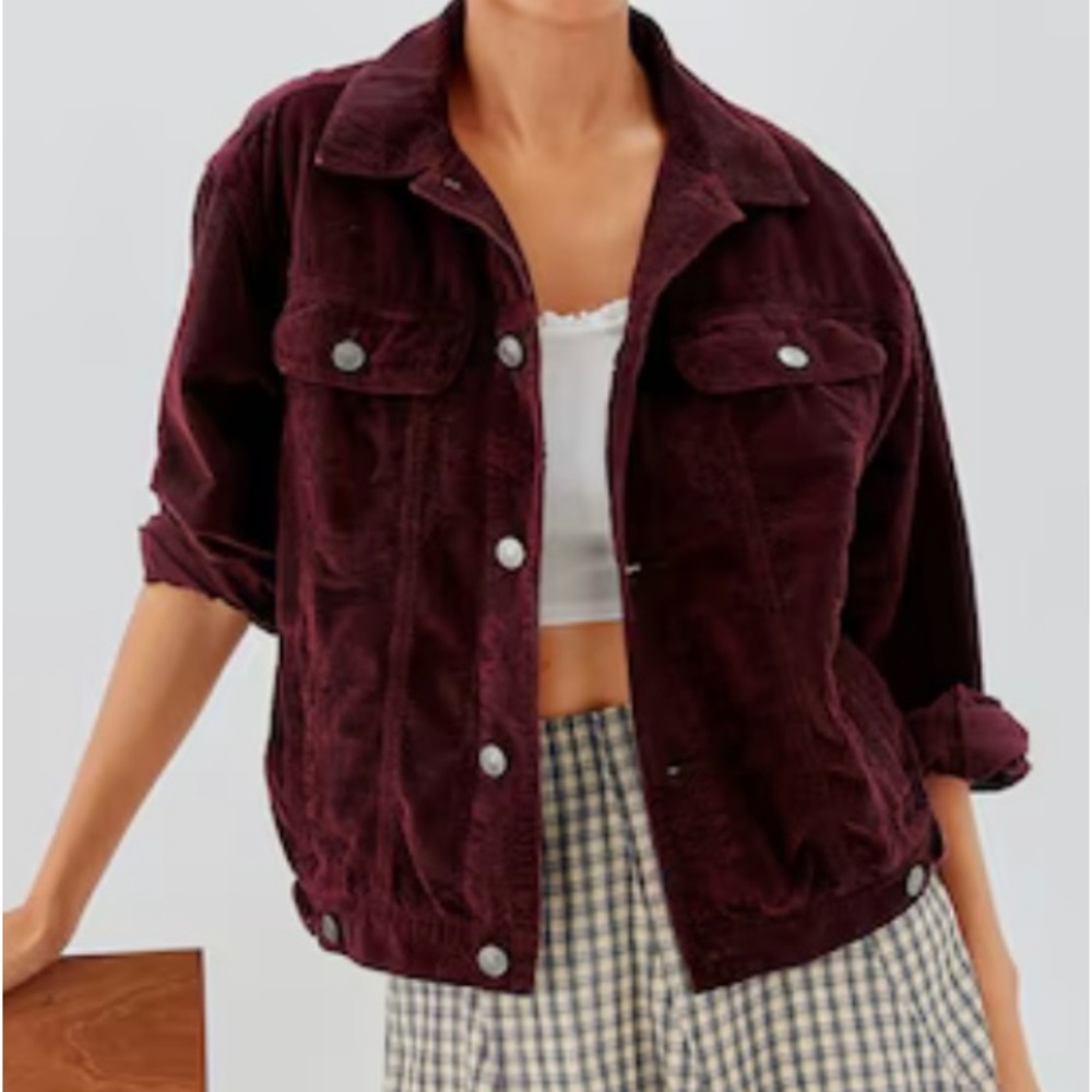 American Eagle Outfitters Burgundy Corduroy Jacket